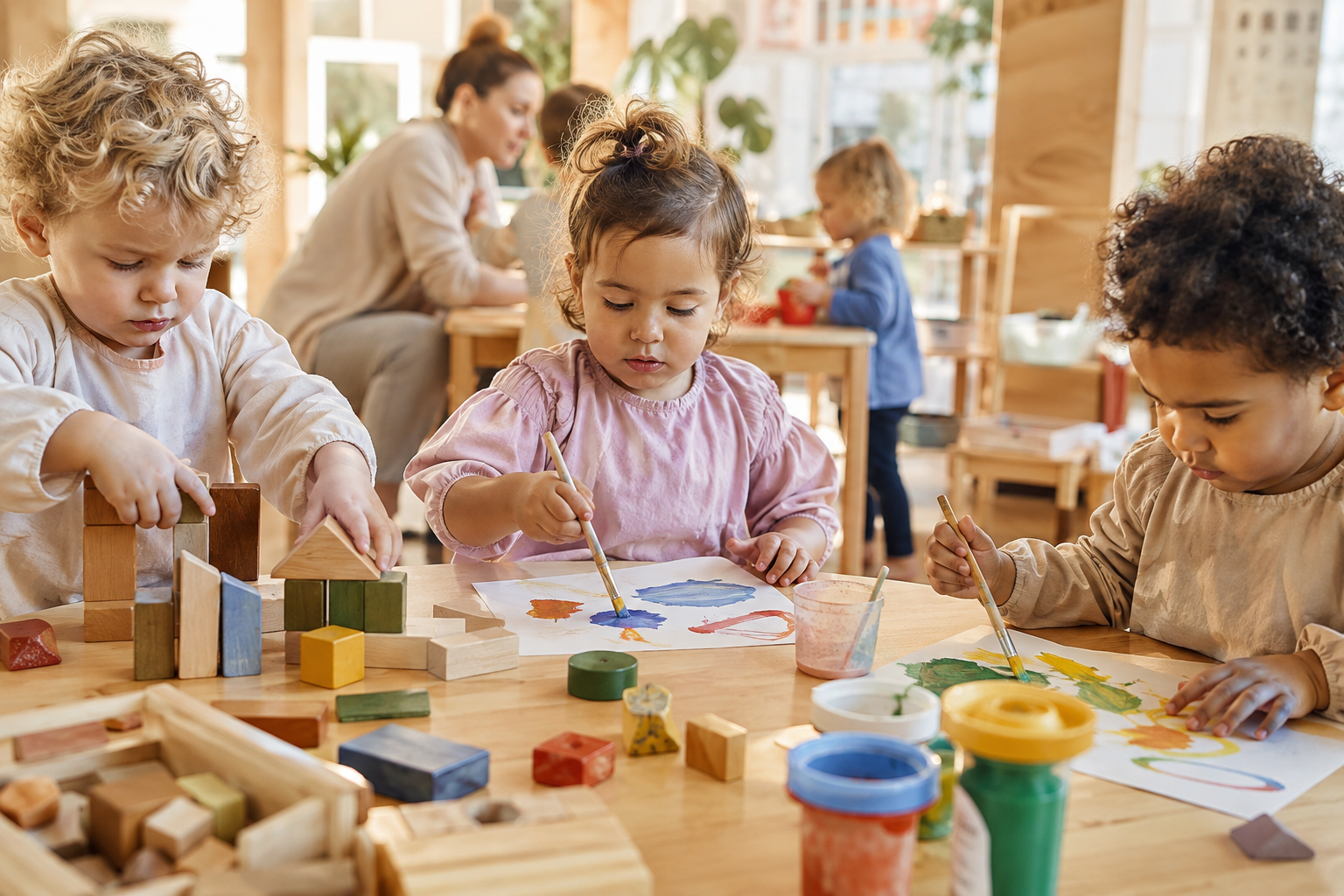 Creatieve activiteit bij een kinderdagverblijf